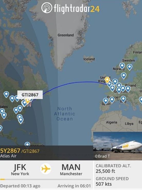 The first repatriation flight departed New York for Manchester with more than 300 passengers on board at 9.40am