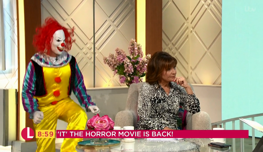  Lorraine had no idea the clown was approaching from behind