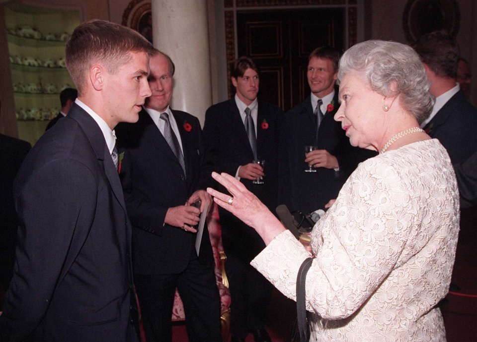  Michael Owen along with England football stars meeting The Queen at Buckingham Palace in October 1998