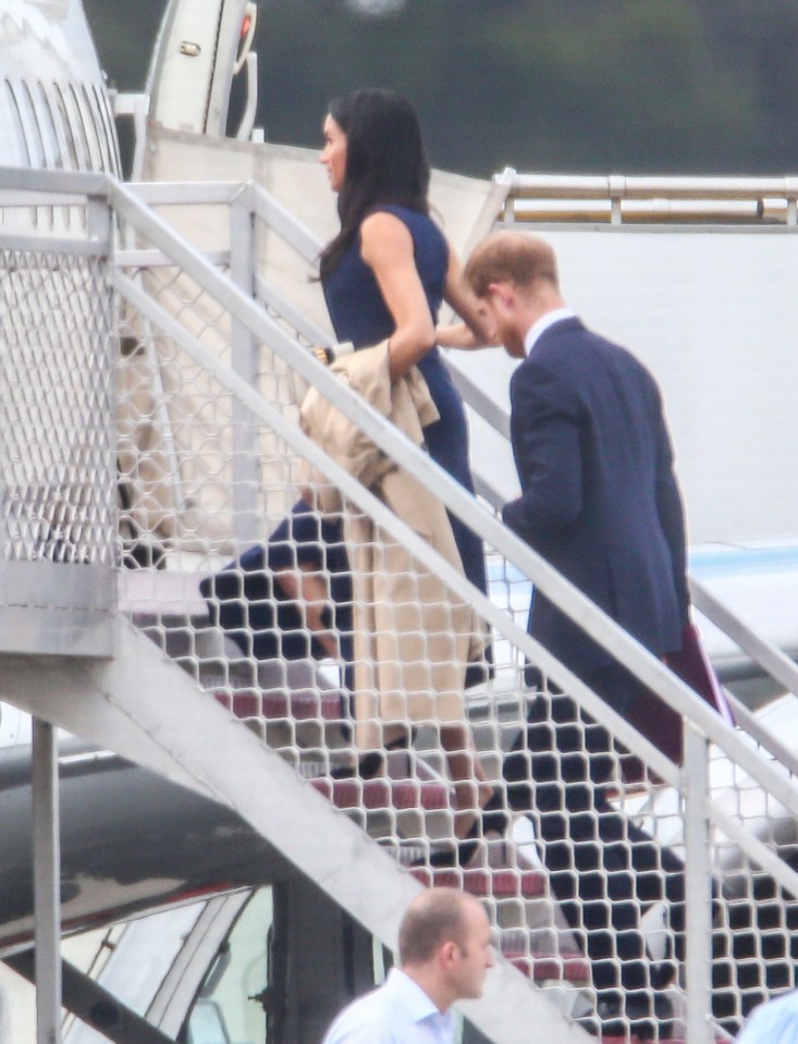 Meghan and Harry travelling from Sydney to Melbourne in Australia last year