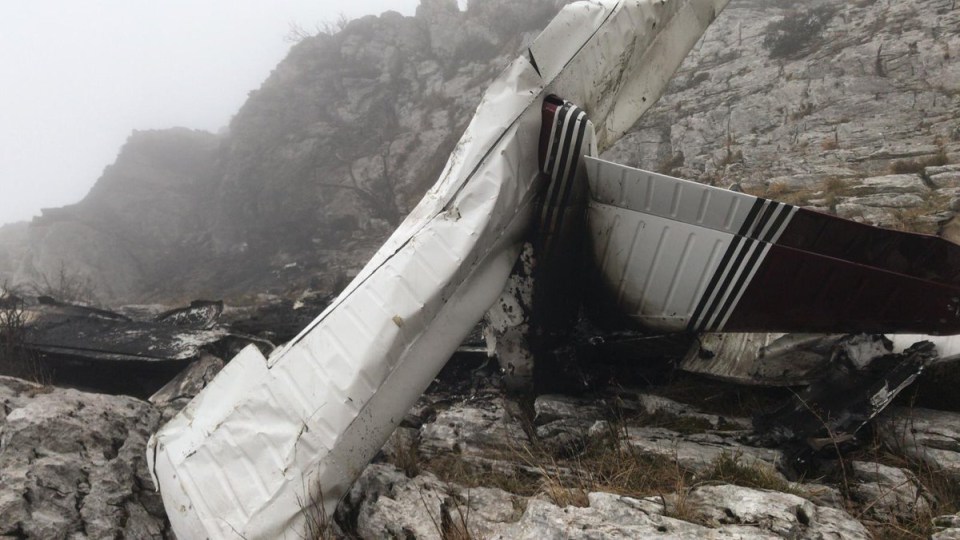  Police released pictures of the crashed plane being flown by Simon Moores and pal David Hockings