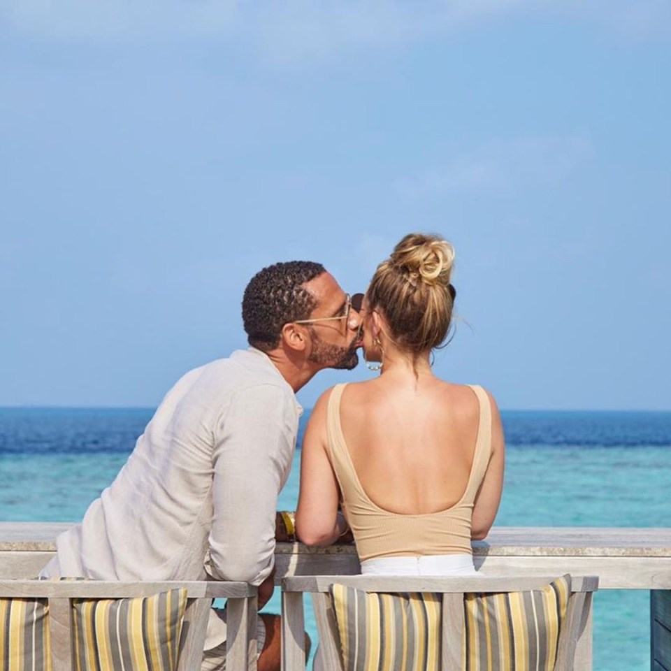  Romantic Rio plants a kiss on his bride-to-be on another exotic break for her birthday in June