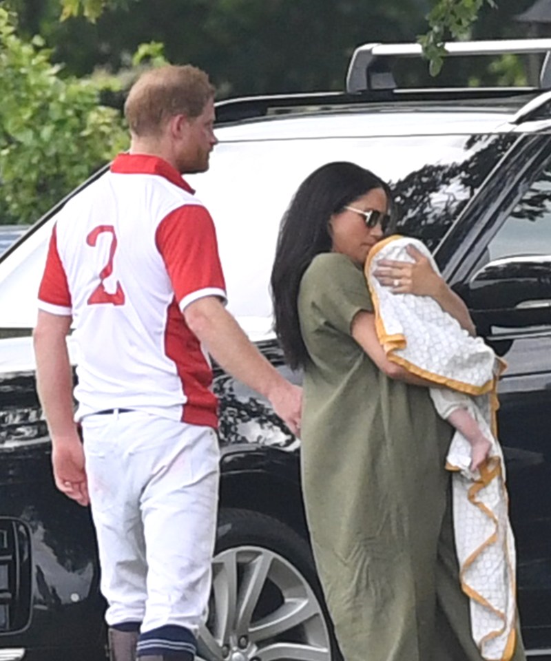 Meghan was seen with baby Archie when she supported Prince Harry at the King Power Royal Charity Day on July 11