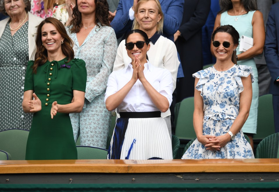  Meghan Markle, accompanied by Kate and Pippa Middleton, supported Serena in the Ladies Singles Final at Wimbledon this year