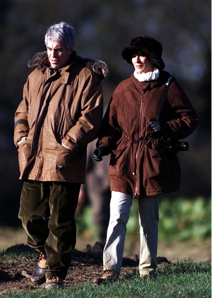  Jeffrey Epstein and ex-lover Ghislaine Maxwell on a pheasant shoot with Prince Andrew at the Queen's Sandringham estate in December 2000