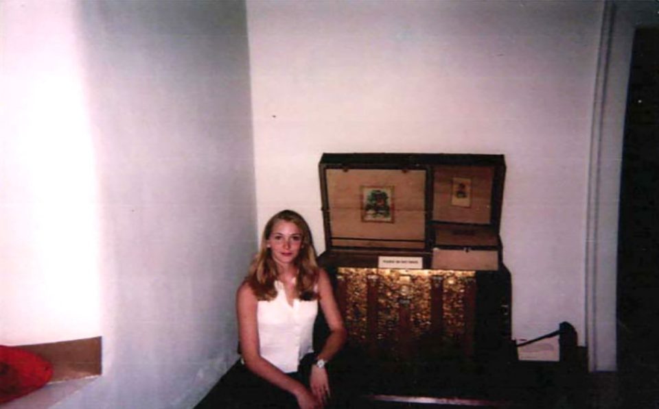  Virginia, then 19, is seen at a museum in Santa Fe, New Mexico, while staying at Epstein's 'Zorro Ranch'