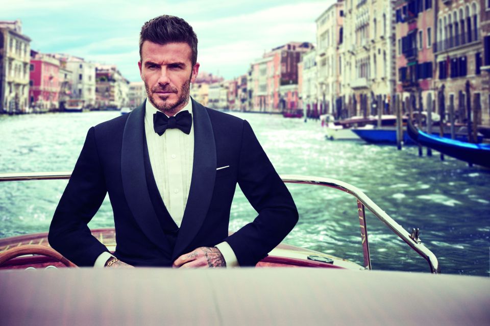  The former footballer, 44, wore a suave tuxedo at the helm of a vessel for a GQ shoot