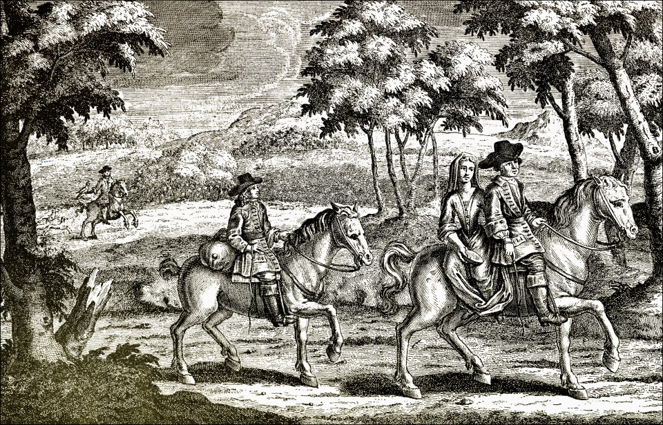  Another illustration depicting the King of England, Scotland and Ireland fleeing after the battle on September 3, 1651