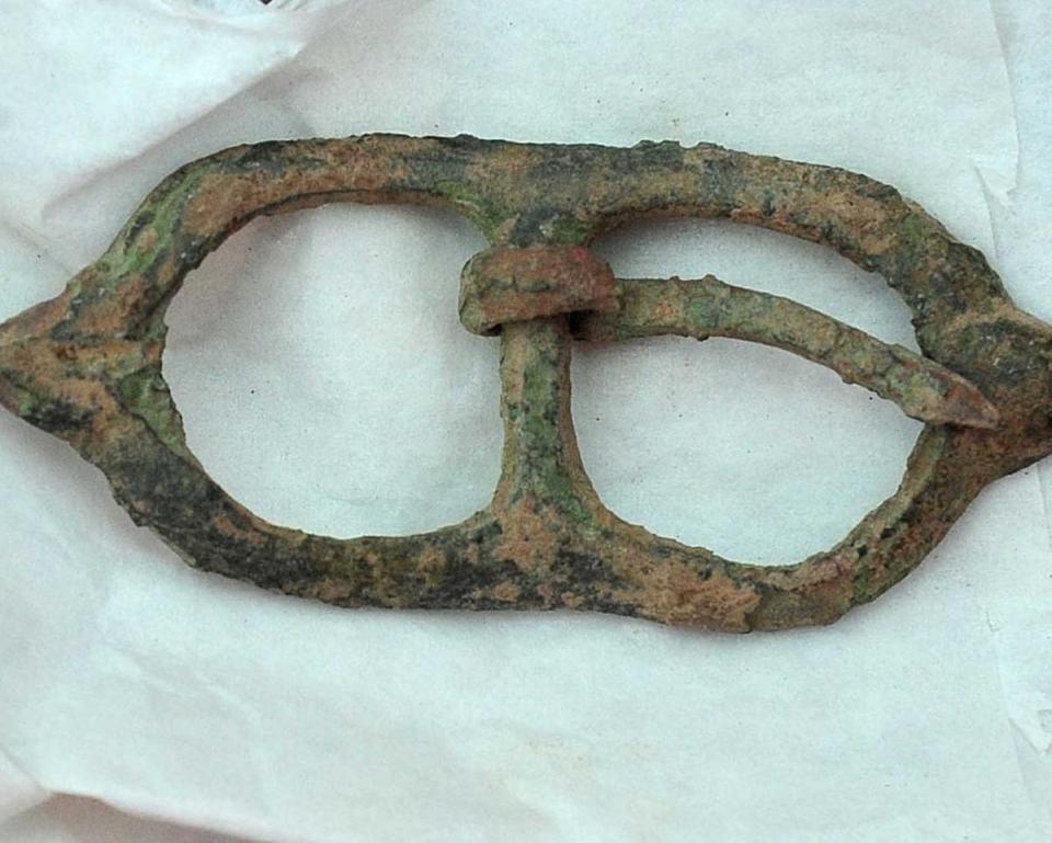  This belt buckle may have been dropped by a Civil War soldier