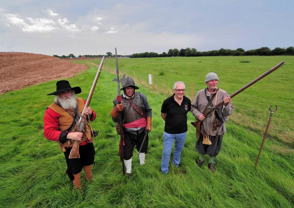  Battle reenactors showing traditional Civil War era equipment and dress