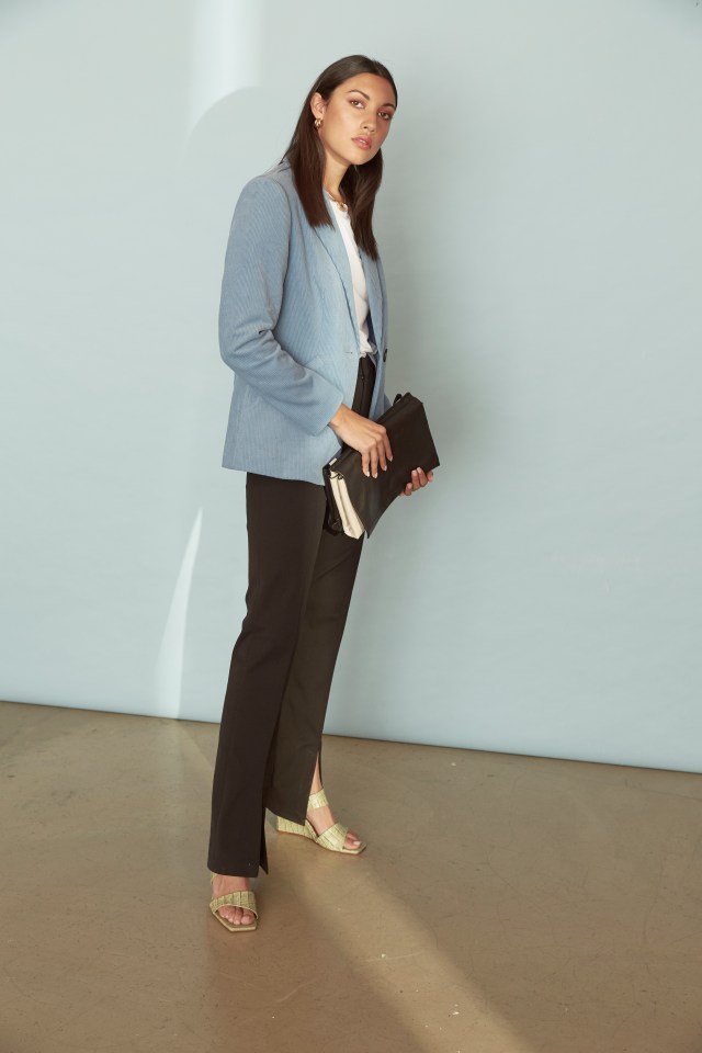  TIP: Update classics such as a blazer and jeans by opting for a tailored trouser and cord-textured blazer