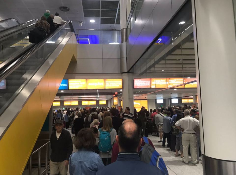 The airport delay is as a result of a baggage belt failure