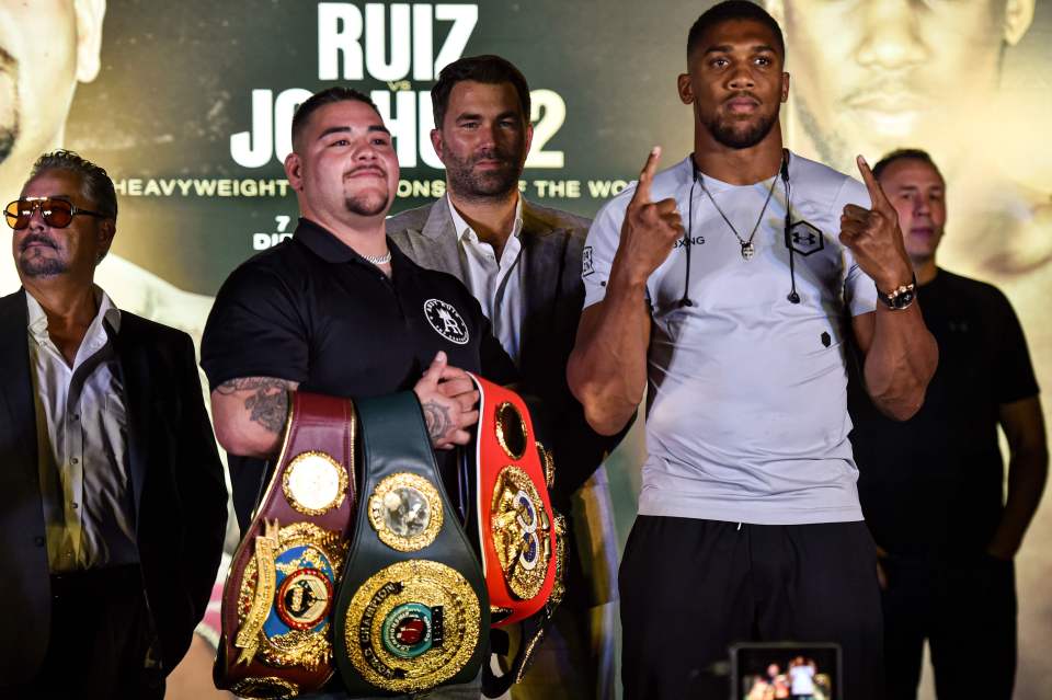  Andy Ruiz will once again be the underdog when he faces Anthony Joshua to defend all his belts