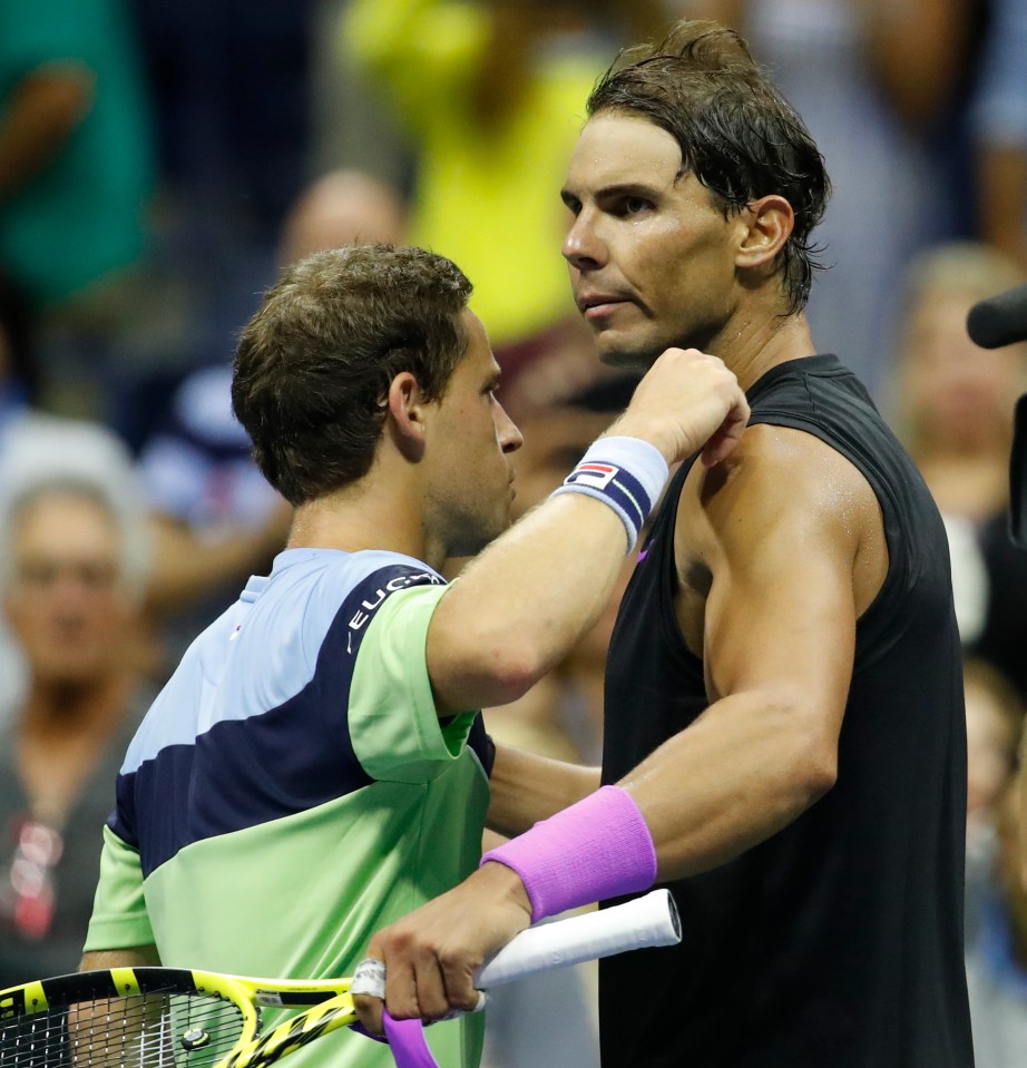  Rafael Nadal is two wins away from his 19th Grand Slam title after beating Diego Schwartzman in the US Open quarter-finals