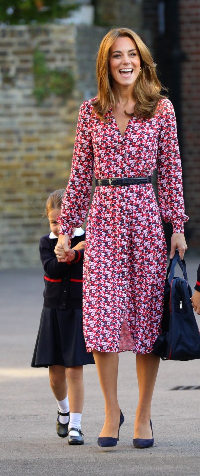 The duchess showed off a new hairstyle as she dropped Charlotte off for her first day at school last month