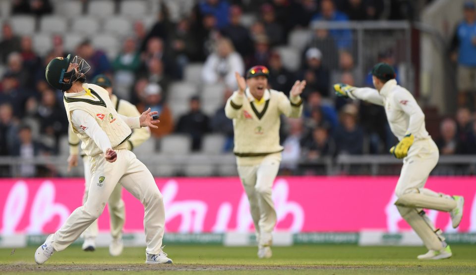  Matthew Wade took a superb catch at short leg to give the Aussies a huge evening boost