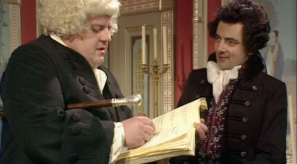  In another unforgettable moment, Blackadder offers his 'contrafibularities' to Samuel Johnson - played by Robbie Coltrane - for collating every word in the English language in his dictionary