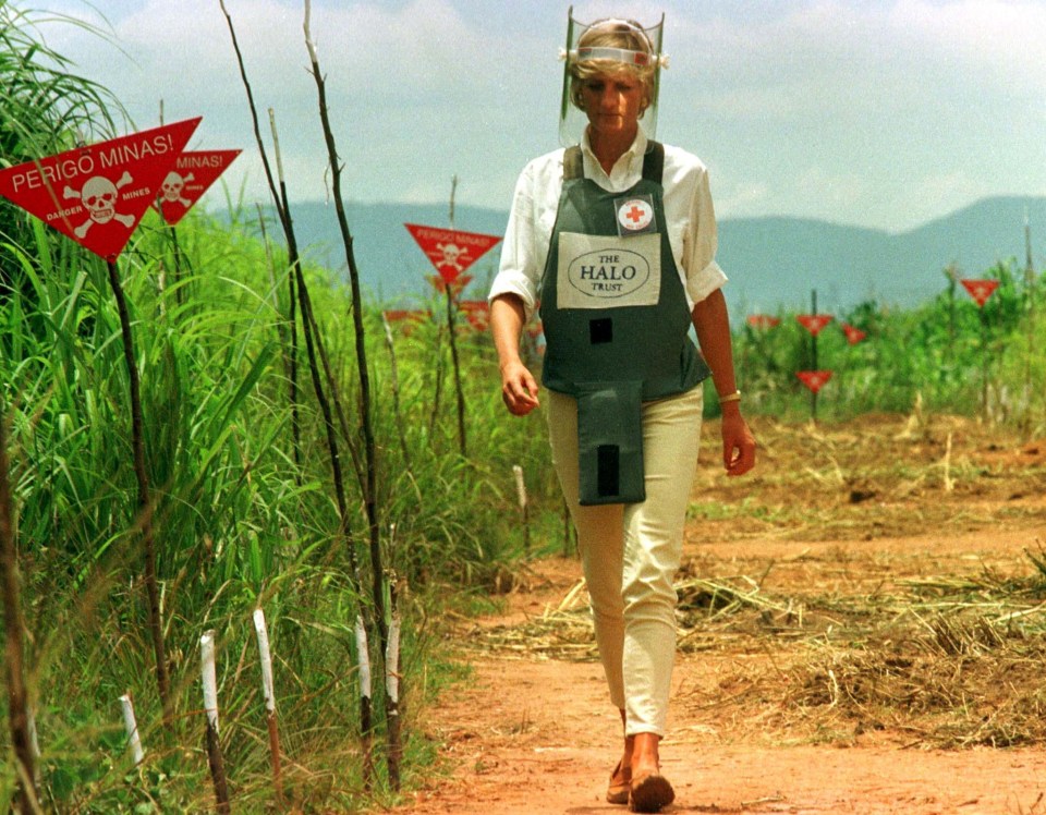 The late princess walking through a minefield went on to become one of the most iconic photographs of her