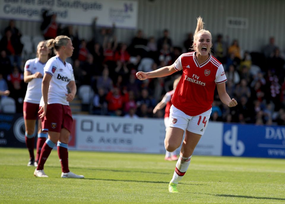  Jill Roord netted Arsenal's second as they beat West Ham in front of 3000 fans last weekend