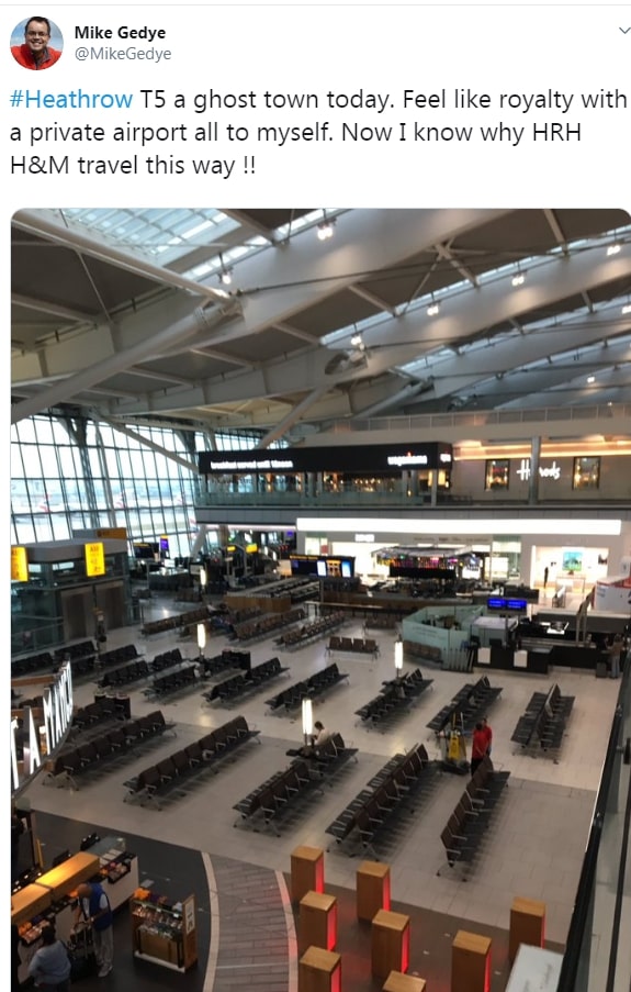 Heathrow's Terminal 5 was like a 'ghost town' today