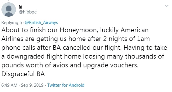 Another said their honeymoon had been made extremely stressful as they were left to organise their own flights home