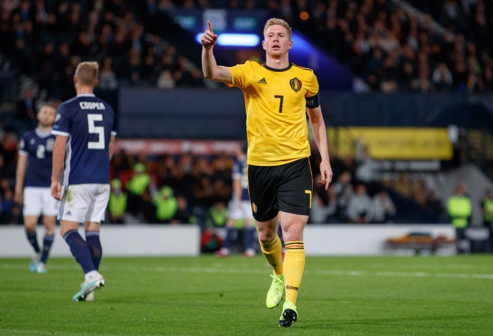  Kevin De Bruyne created three goals then scored one of his own against Scotland