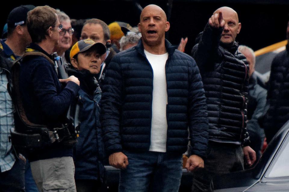  Vin Diesel brought Edinburgh's Royal Mile to a standstill today as he filmed Fast And The Furious 9