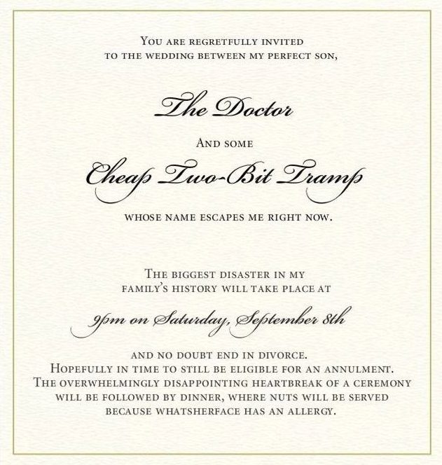 The invite was pretty outrageous