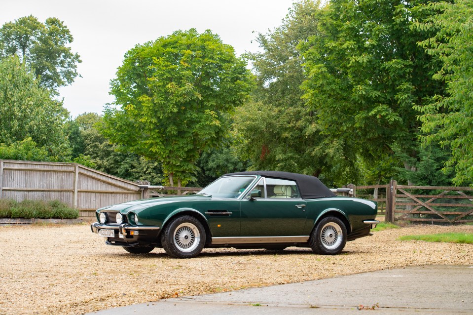  An Aston Martin V8 Volante is selling as a part of the 12-car collection