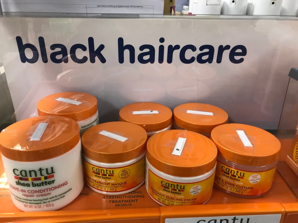  Anti-theft strips were placed on items in the 'black haircare' section in a Boots store