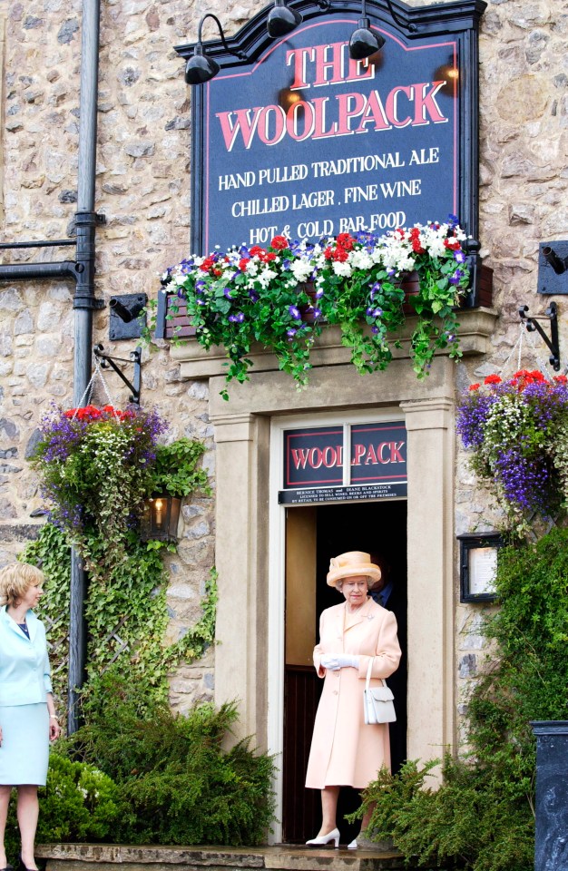  The Queen popped into the local pub, The Woolpack Inn