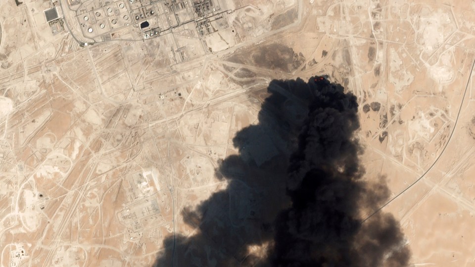  Smoke from the Saudi Aramco oil plant can be seen from space