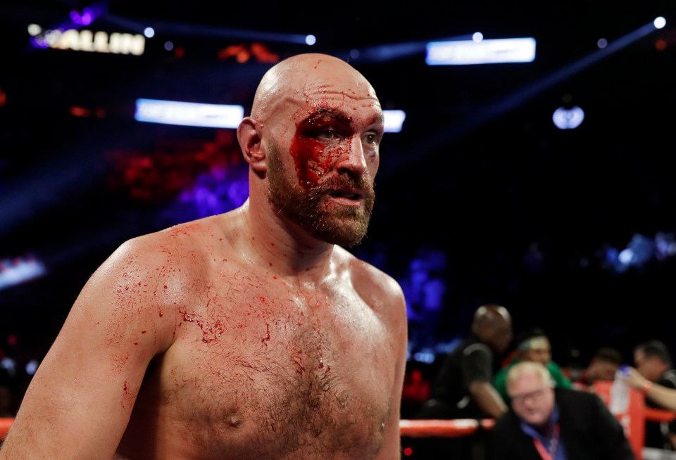 Fury sustained a gruesome cut above his right eye after a left hook by Wallin