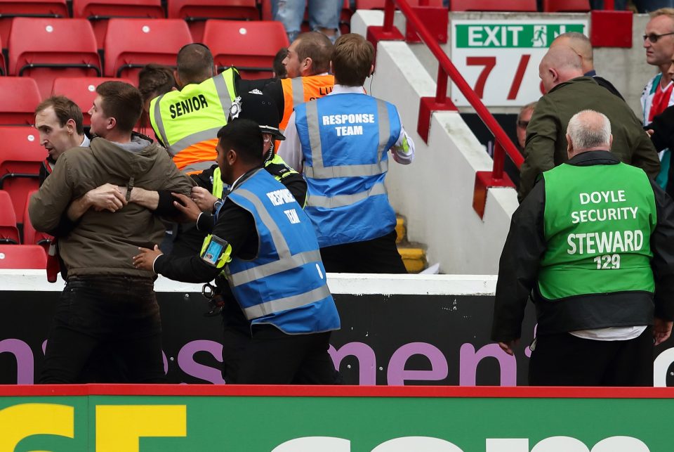  Leeds and Barnsley fans brawled during the heated game at Oakwell