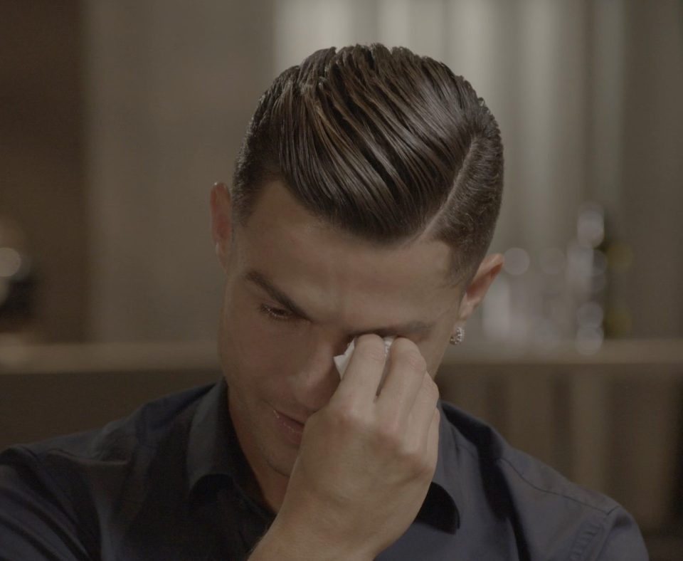  The footballer got emotional after being shown footage of his dad speaking proudly about him