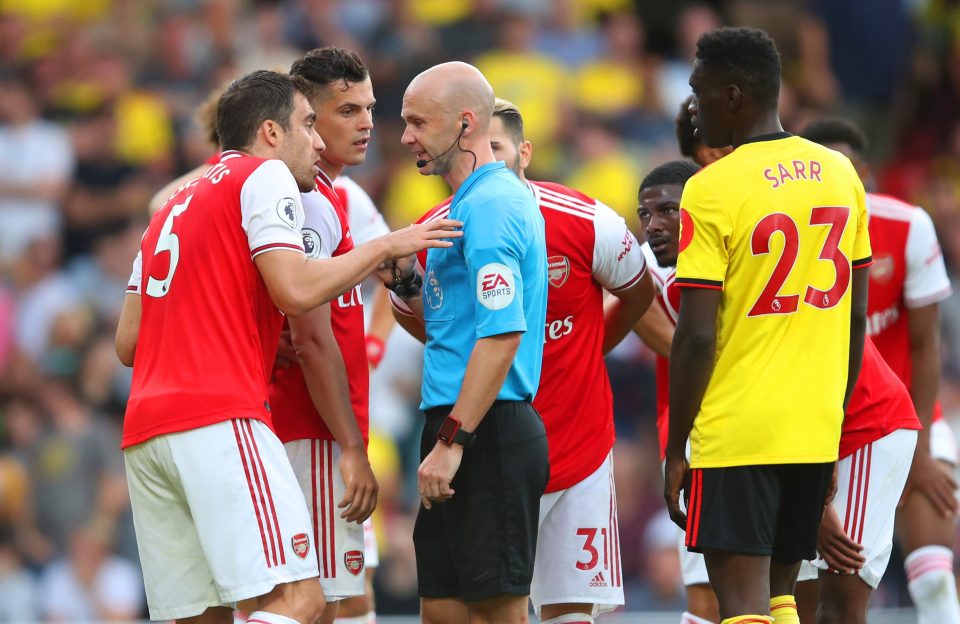  Granit Xhaka and Sokratis’ protests against Watford’s penalty fell upon deaf ears