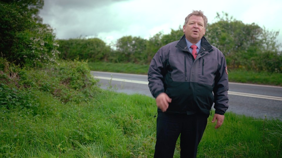  Retired detective Neil Cunningham standing at the site where Grimson dumped Nicholas' body in Hampshire