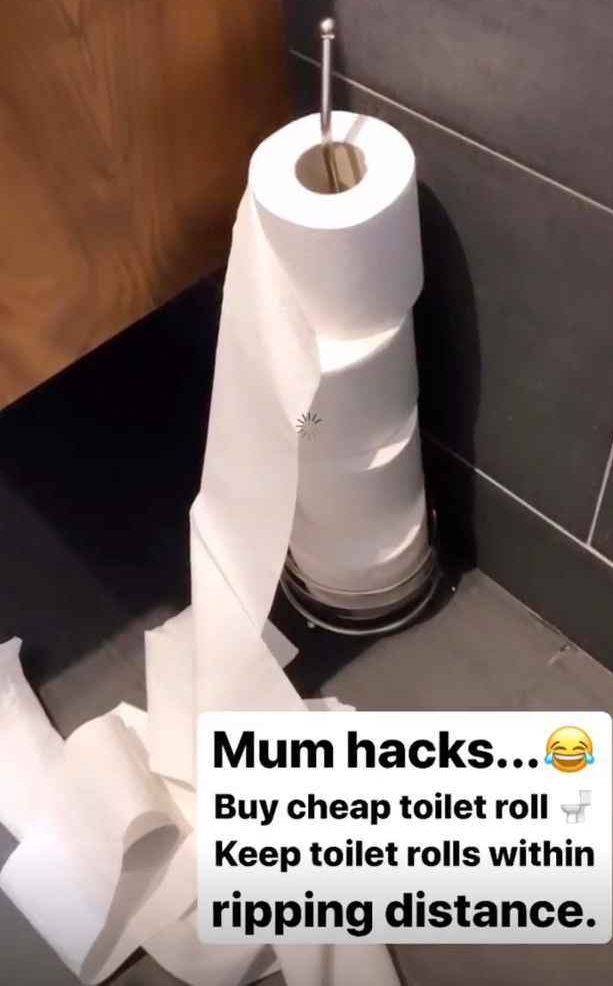 She shared two mum hacks after getting stuck on the loo