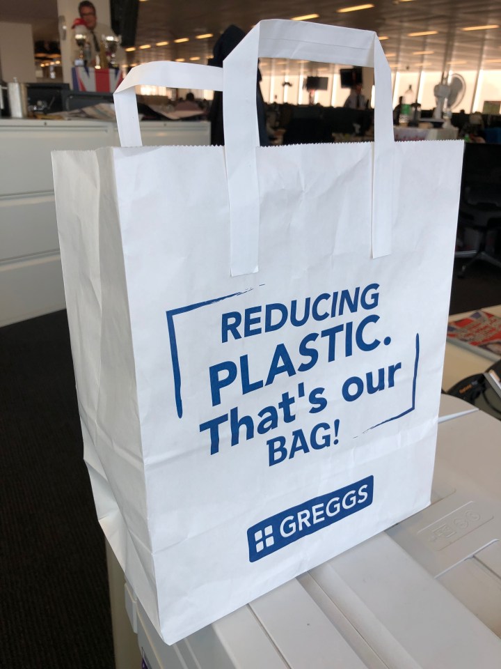 Greggs sparked fury after it decide to start charging customers 5p for paper bags