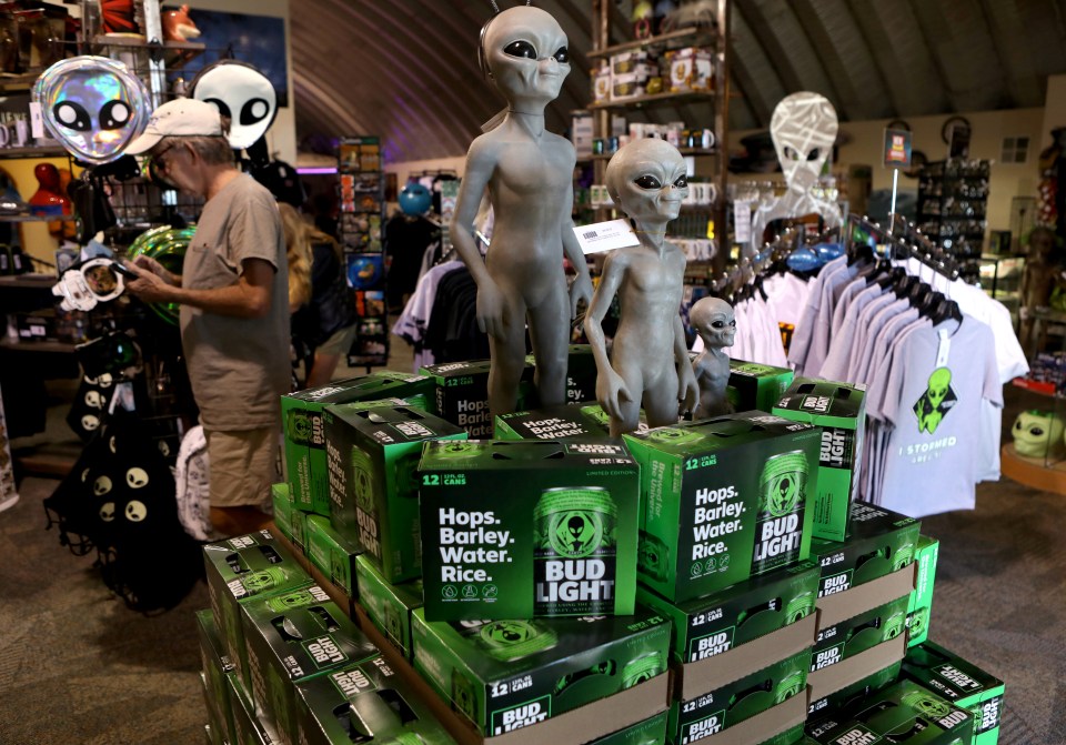  Fully stocked up on alien themed beer at Hiko's Alien Research Center