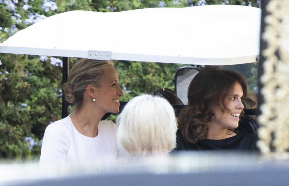 Princess Eugenie was spotted chatting to the bride as guests arrived