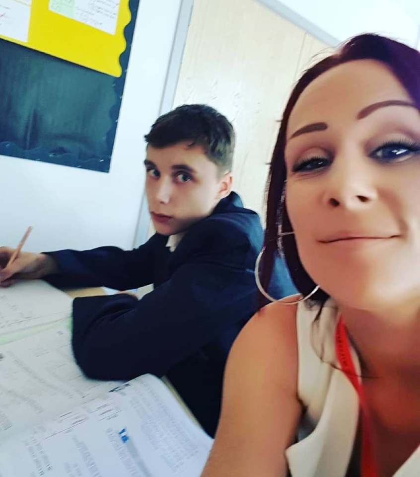  Becky Crandley embarrassed her son Harley by gatecrashing his maths lesson to stop him from being rude to his teachers