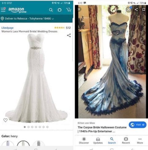 The bride wants to recreate the Corpse Bride costume on a budget