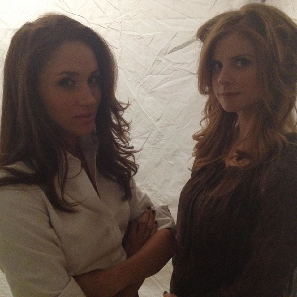  Several other shots see Meghan alongside her former co-star Sarah Rafferty who plays Donna Paulsen