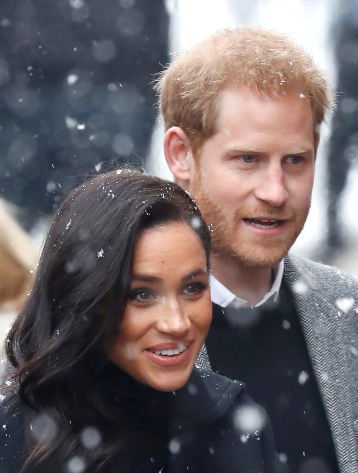 Meghan and Harry in the snow