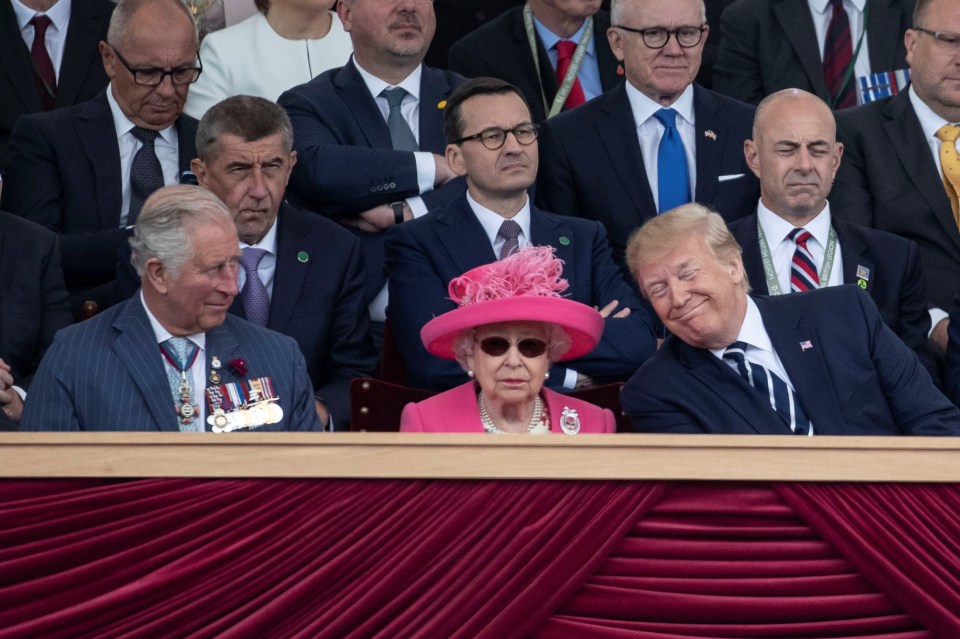 The Queen in her sunglasses with President Trump