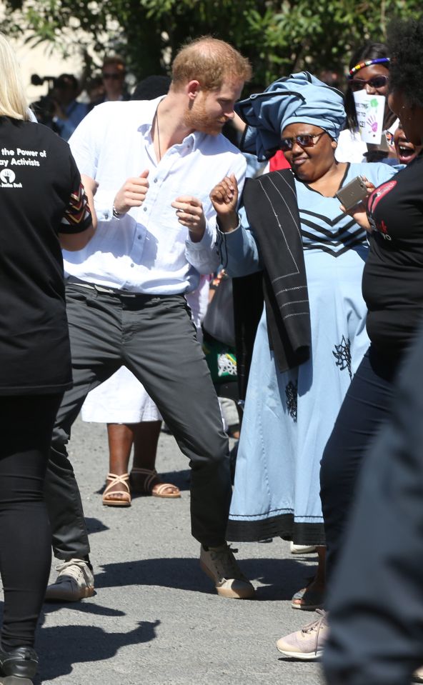  Unstoppable... Prince Harry got stuck into the spirit of things when he started busting his moves