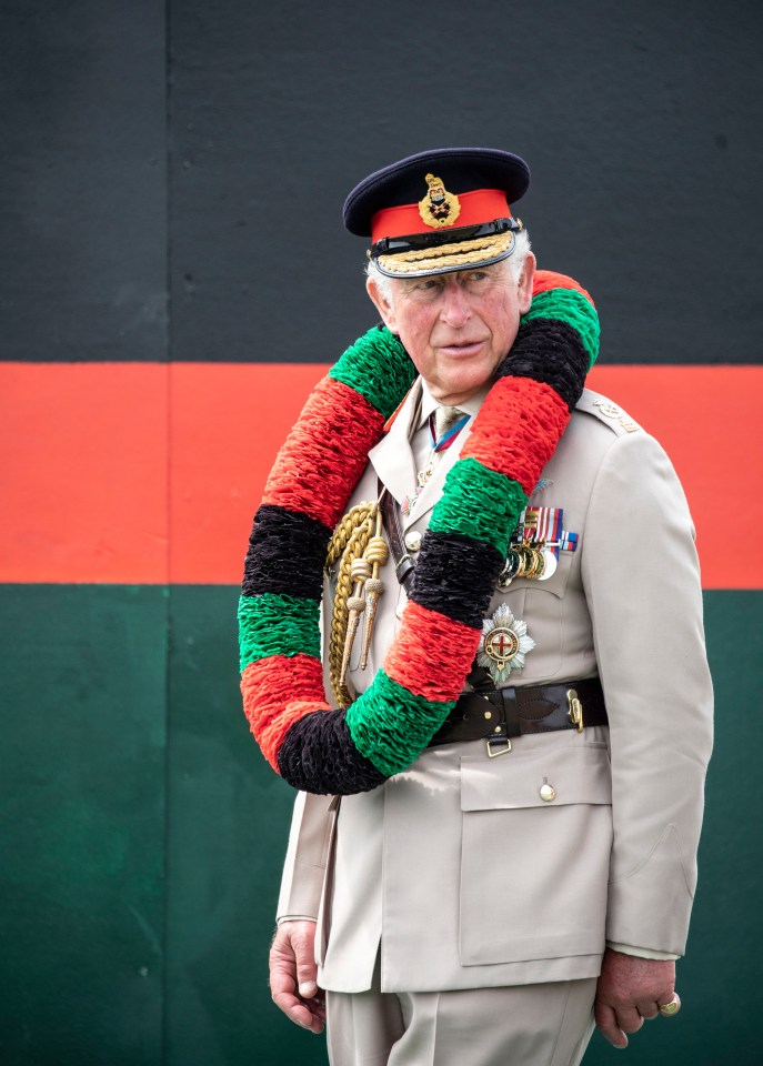 Prince Charles wearing a Mala