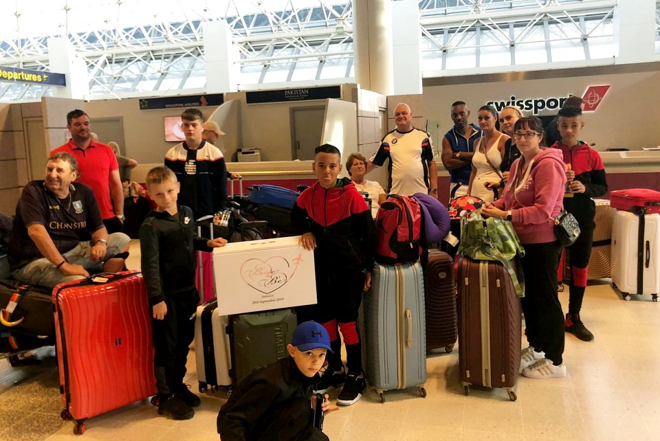  The large group was due to fly out to Jamaica this morning - but now the whole wedding hangs in the balance