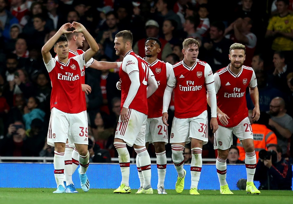  Gabriel Martinelli impressed with two goals, and celebrates his first here on the left